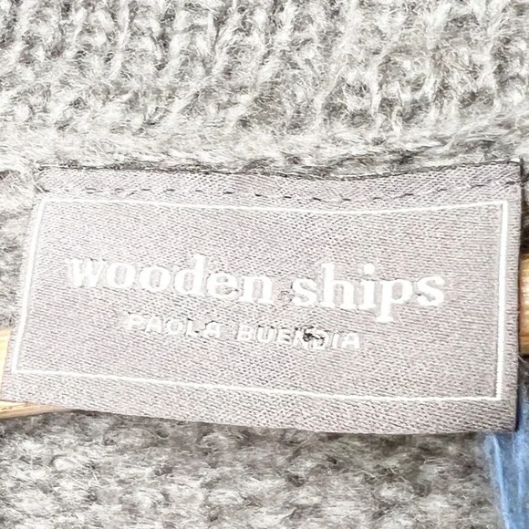 Wooden Ships NWT Snow Cowl Neck Chunky Knit Sweater Grey White Mohair Wool XS - Picture 6 of 8
